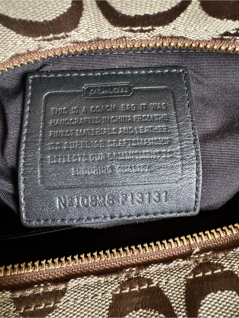 Coach Legacy Signature Double Turn Lock Tote F13131 Black Leather Jacquard